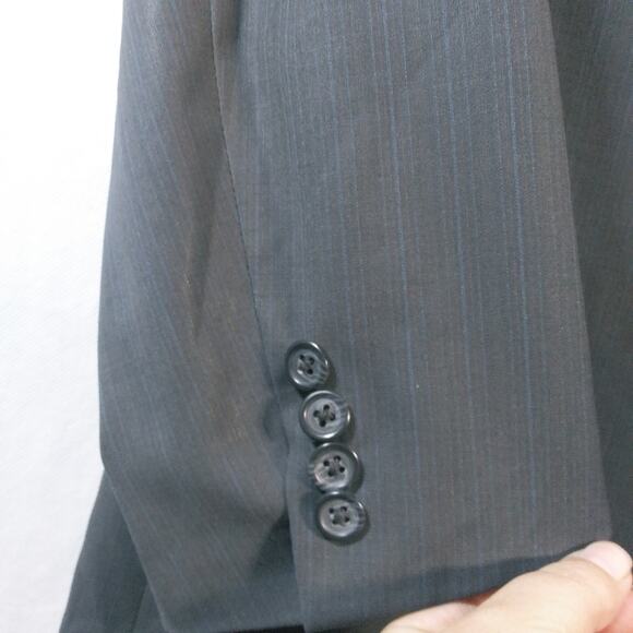 John Varvatos Men's Delancy Wool 2-Button Jacket Blazer Blue Pinstripe Size 42 R - Picture 8 of 11